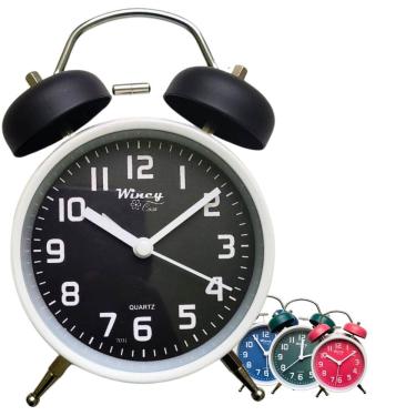 Imagem de Relógio Despertador 2 Sinos Clássico Wincy Analógico Redondo com Alarme e Luz Noturna PDB01031v