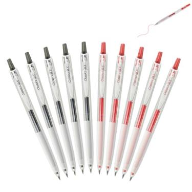 Imagem de GZBABY Caneta de gel de ponta fina, 10 peças, canetas esferográficas retráteis com aderência macia, 0,5 mm, tinta de secagem rápida (preta, vermelha)