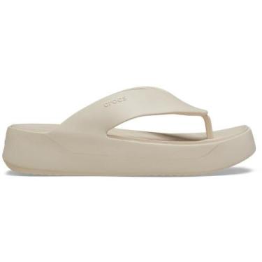 Imagem de Sandália Crocs Getaway Plataform Flip Stucco, Stucco, 37