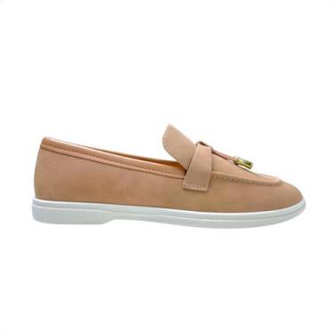 Imagem de Sapato Feminino Mocassim Em Nobuck Moleca Nude, Nude, 37