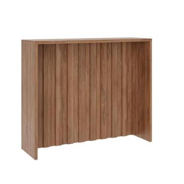 Imagem de Balcão Ilha Ripado Milla Nog-cinza 120cm Carraro - MÓVEIS CARRARO