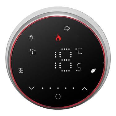 Imagem de aqxreight Termostato Inteligente Display LED Programável de 1 Semana Termostato Digital Redondo Embutido AC95?240V para de Aquecimento de água Display Preto que Economiza Oferta Ocular Interface