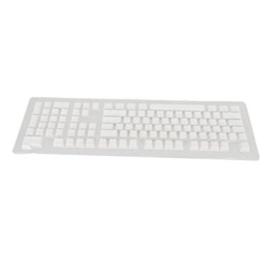 Imagem de aqxreight PBT Keycaps Alto Baixo Layout Camada Dupla 2 Cores 108 Teclas Teclados Mecânicos para 61 87 104 108 Teclado Branco para Movimento que de Mão Adota Teclas Translúcidas e (Branco)