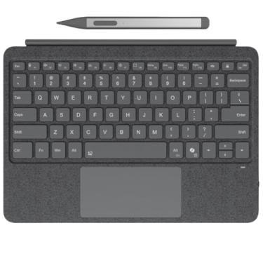 Imagem de NUWONAYA Pacote de teclado Surface Pro e caneta fina com 2 para tablet Surface Pro de 12 polegadas, capa tipo slim portátil, teclado Backlits trackpad multitoque (cinza)