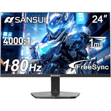 Imagem de 24 polegadas Gaming Monitor SANSUI, monitor de 165Hz IPS com DisplayPortHDMI*2 portas, FHDMonitor de computador ajustável em inclinaçãoVESA montagem cuidadosa com os olhos sem moldura (ES-G24X5 cabo