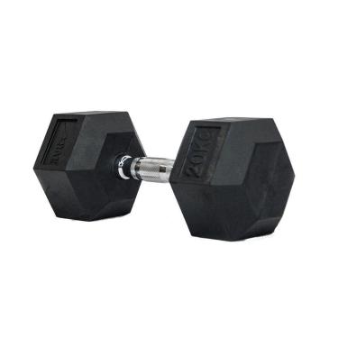 Imagem de Halter Dumbell Emborrachado Sextavado Cromado Rae - 20kg-Unissex