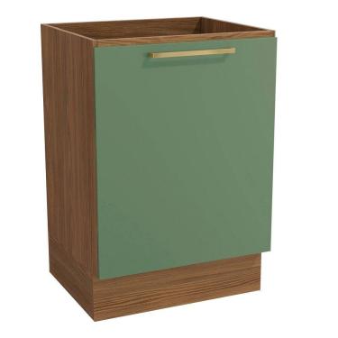 Imagem de Balcão de Cozinha Kappesberg 1 Porta Botanic, Nogueira e Verde Oliva 60 cm