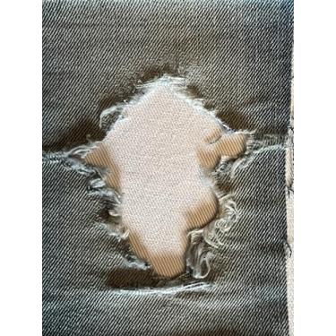 Imagem de Buncha Bloomin' Fabric Peek-A-Boo Iron ON Patches da HoleyPatches em diversas cores/tamanhos (branco, 5 x 10 cm, conjunto com 2)