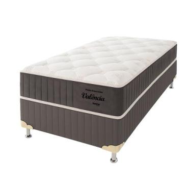 Imagem de Cama Box Solteirão Bonno Valência Molas Ensacadas 108X198X71, GRAFITE