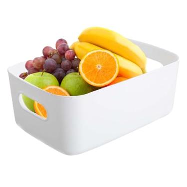 Imagem de Organizador de gaveta de, Recipientes Para Organizar, Caixas plásticas de despensa multifuncional, caixa de armazenamento aberta pura para escritório, banheiro e casa