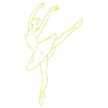 Imagem de Adesivo Decorativo Bailarina sapatilha de ponta para Parede, Notebook, Portas, vários tamanhos e cores (AMARELO, 55x98cm)