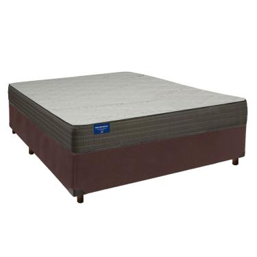 Imagem de Cama Box Marrom Casal + Colchão D33 Orthotech Inducol