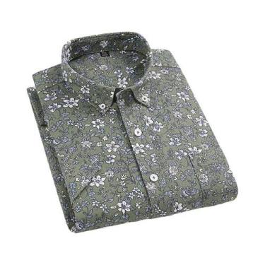 Imagem de Camisa Oxford Masculina 100% Algodão Xadrez Manga Curta Corte Regular 