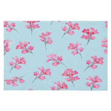 Imagem de Wassud Tapete de porta de flores silvestres 61 x 89 cm, tapete de área lavável antiderrapante com suporte de borracha, tapete macio e macio para sala de estar, quarto, entrada, entrada