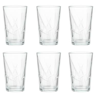 Imagem de Conjunto de Copos Vidro Árido, 12 Unidades, 310ml, Transparente, Design Texturizado, Moderno, Ideal para Água, Sucos, Drinks, Uso Doméstico e Profissional