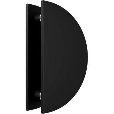 Imagem de SUYA Puxador de porta push-pull, puxador meio redondo de liga de alumínio de alta resistência para porta comercial externa/porta de celeiro, resistente à ferrugem, fácil instalação, preto fosco