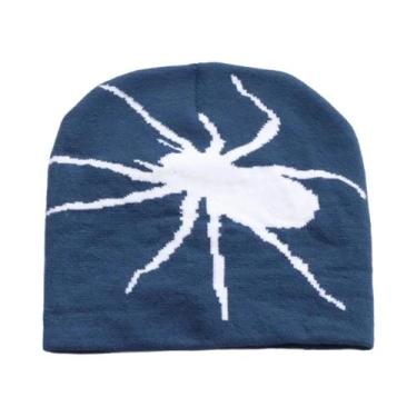 Imagem de Gorro De Inverno Unissex Em Tricô Com Estampa De Teia De Aranha, Quent