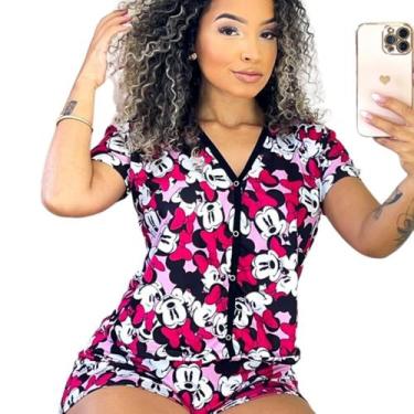 Imagem de Pijama Americano Botões em Suede Personagens - Mi Amore, Sortido, GG