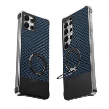 Imagem de Capa para celular Samsung S25 S24Ultra, capa protetora com padrão empilhado de metal com sucção magnética (azul, Samsung Galaxy S24 Ultra)