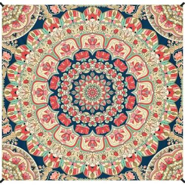 Imagem de Cobertor de praia 198 cm × 203 cm – Tapete grande à prova d'água, à prova de areia, sem areia, para 1 a 5 adultos, leve, durável, compacto para praia, viagem, acampamento, caminhada, piquenique