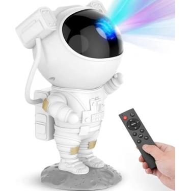 Imagem de Astronauta Projetor Luz Led Galáxia Estrelas Nebulosa Iluminação Noturna Luminária Lâmpada Divertida Controle