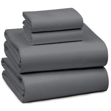 Imagem de RUVANTI Jogo de cama casal 100% algodão – tecido acetinado macio e sedoso, refrescante, leve e respirável, bolso profundo de 40,64 cm, roupa de cama durável e de cetim de luxo colorido, 4 peças