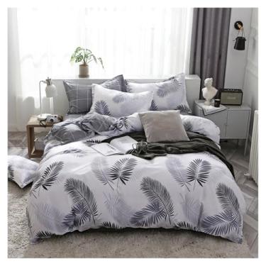 Imagem de SPXMQSS Jogo de lençol de casal, solteiro, lençol de casal, lençol de casal, lençol com elástico, lençol com elástico, cama king size, 1,8 m, conjunto de 4 peças