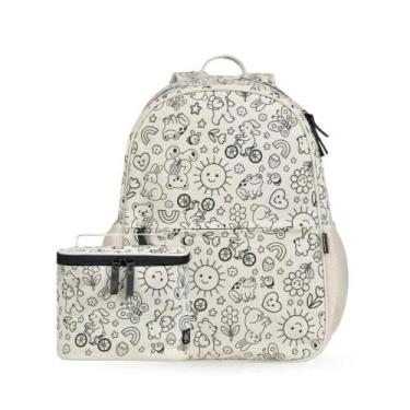 Imagem de Kit Mochila Escolar + Estojo Grande BG Cozy Bege - Bagaggio