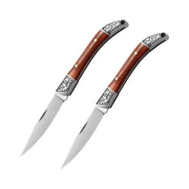 Imagem de Canivete Multifuncional De Aço Inoxidável Com Cabo De Madeira Para Fac