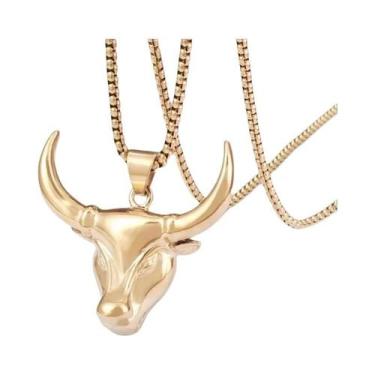 Imagem de Colar Com Pingente De Caveira De Touro Em Pedra Verde Gótica, Amuleto 