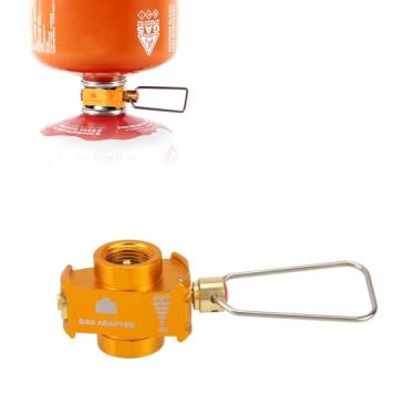 Imagem de RULLINE Dispositivo de transferência de combustível para mochilão, adaptador de refil de vasilha de gás, economia de gás portátil para uso externo, válvula de ventilação do recipiente de acampamento