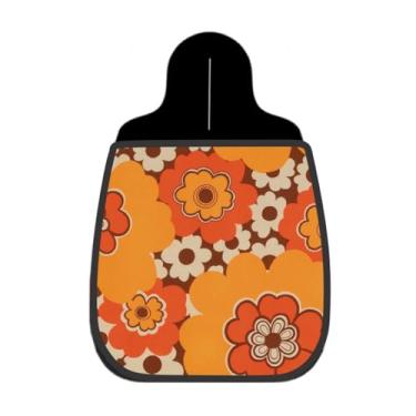 Imagem de Lixeira De Carro Organizador Lixinhocar Flor Anos 70 Marrom Laranja