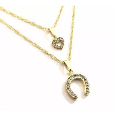 Imagem de Cordão Duplo Ferradura Country Folheado 18k - Milena Folheados