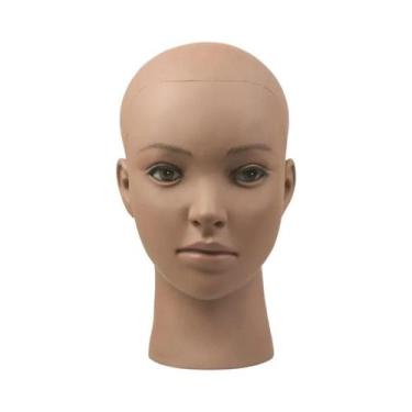 Imagem de Cabeça De Manequim Feminina Careca Para Exibição De Maquiagem, Perucas
