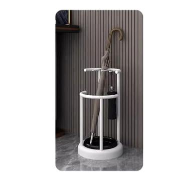 Imagem de Suporte de guarda-chuva doméstico rack de armazenamento rack de porta entrada de chão guarda-chuva rack escritório comercial grande capacidade guarda-chuva balde bases de guarda-chuva (branco)
