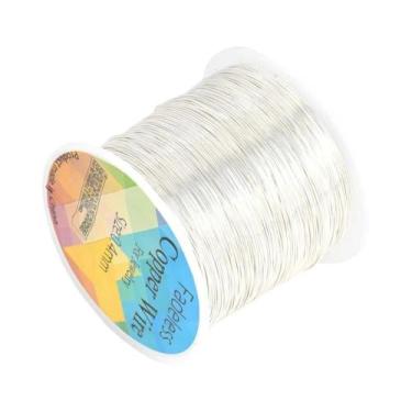 Imagem de 100m/rolo fio de cobre 0.3/0.4/0.5mm cabo de miçangas diy para fazer j