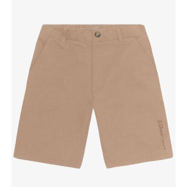 Imagem de Bermuda Juvenil Masculina em Moletom Sarjado Minty Marrom, 14, Marrom