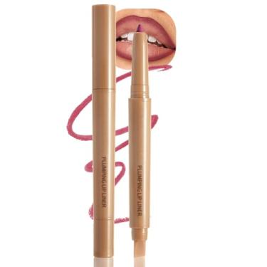 Imagem de Lápis delineador labial fosco com borrão, à prova d'água, fórmula de lipliner cremoso para definir e esculpir lábios, giz de cera labial à prova de beijos para maquiagem natural e volumosa (03