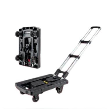 Imagem de Carrinho De Carga Plataforma Em Alumínio Dobrável Com 5 Rodas Que Suporta Até 150kg E Facilita Compras E Transportes