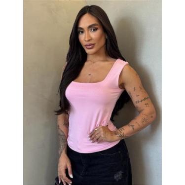 Imagem de Regata Lorena Suplex Poliamida Rosa para Atividades Físicas - no-brand