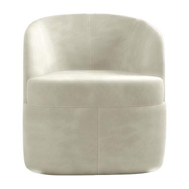 Imagem de Poltrona Bel Decorativa Sala De Estar Design Moderno Base Giratória Veludo Bege G33