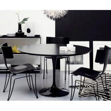 Imagem de Mesa De Jantar Tulipa Redonda 110cm - Laqueada Preto