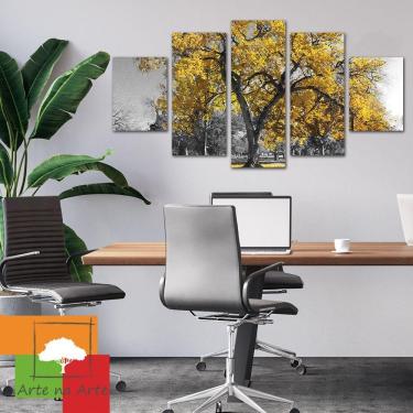 Imagem de Kit 5 Placa Quadro Decorativo árvore Cor 3d Borda Infinita