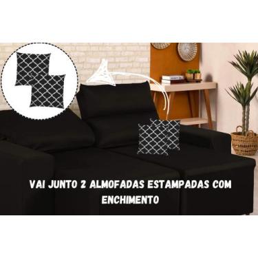 Imagem de Capa De Sofá Retrátil Reclinável Lira 2 Lugares + Brinde 2 Almofadas C