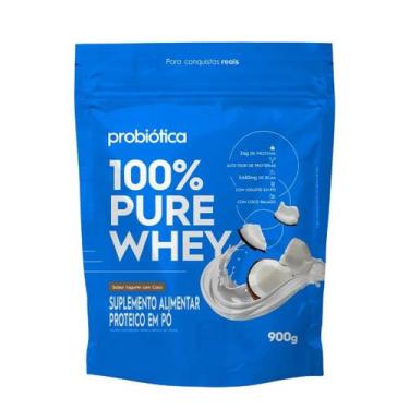 Imagem de 100 Pure Whey 900g Refil Probiótica, Iogurte com coco
