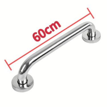 Imagem de Alça de Apoio Inox Barra 60cm Acessibilidade Segurança Idoso Banheiro 