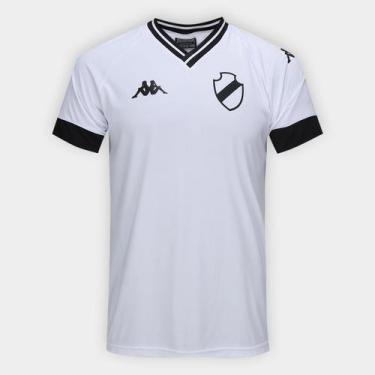 Imagem de Camiseta Vasco Supporter Kappa Masculina, Branco, M