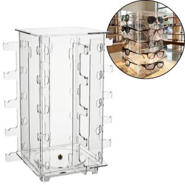 Imagem de Carrossel Expositor Loja 20 Óculos Giratório Vitrine Ótica Balcão Vare