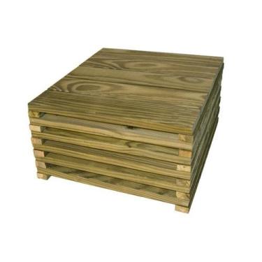 Imagem de Kit 30 Unidades Deck Modular 50cmx50cm Pinus Tratado Madeira do Brasil