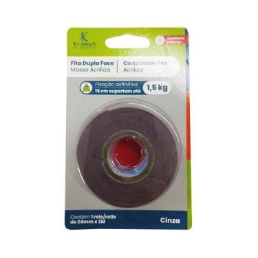 Imagem de Fita Dupla Face Massa Acrílica Cinza 24Mm X 2M Uso Int E Ext - Koretec